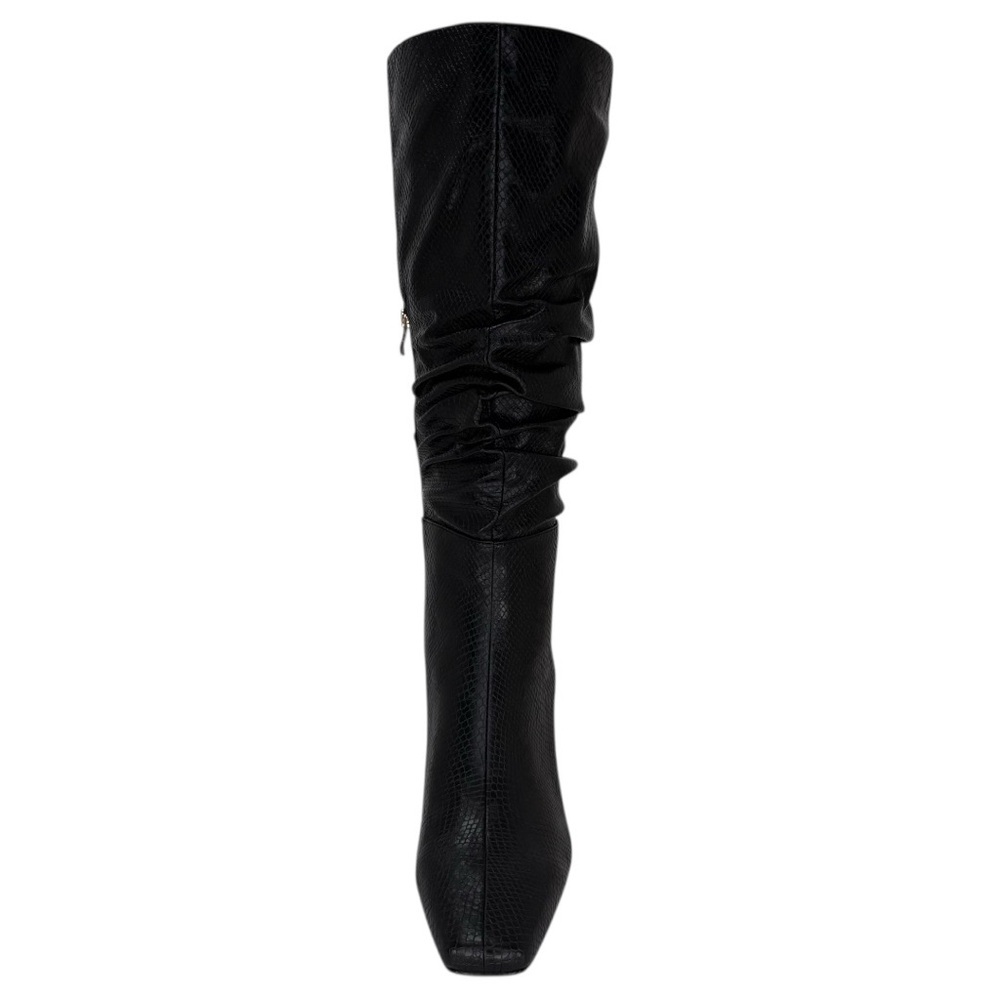 SMASH shoes Fallon Black Faux Snakeskin Knee High Womens Boots Size 8M - Picture 7 of 14